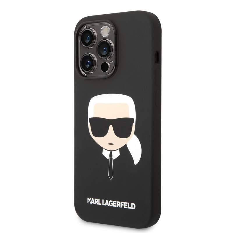 Kryt na mobil Karl Lagerfeld Liquid Silicone Karl Head na Apple iPhone 14 Pro Max černý