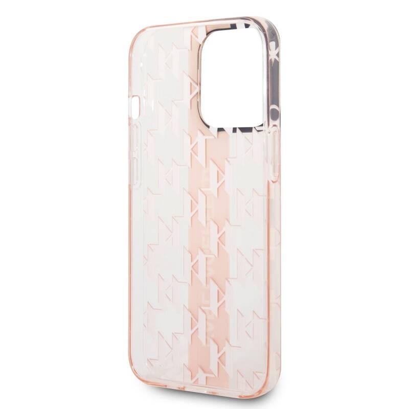 Kryt na mobil Karl Lagerfeld Monogram Vertical Stripe na Apple iPhone 14 Pro růžový