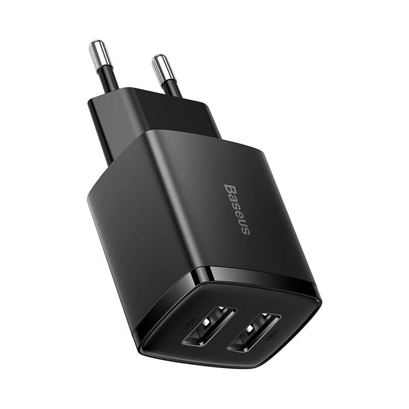 Nabíječka do sítě Baseus 2U 10.5W, 2xUSB černá