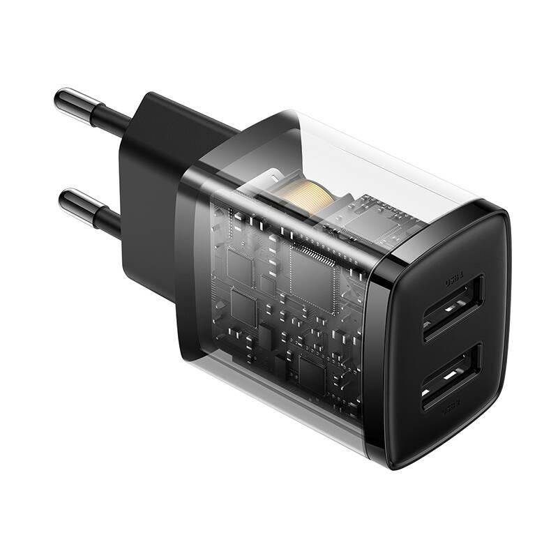 Nabíječka do sítě Baseus 2U 10.5W, 2xUSB černá