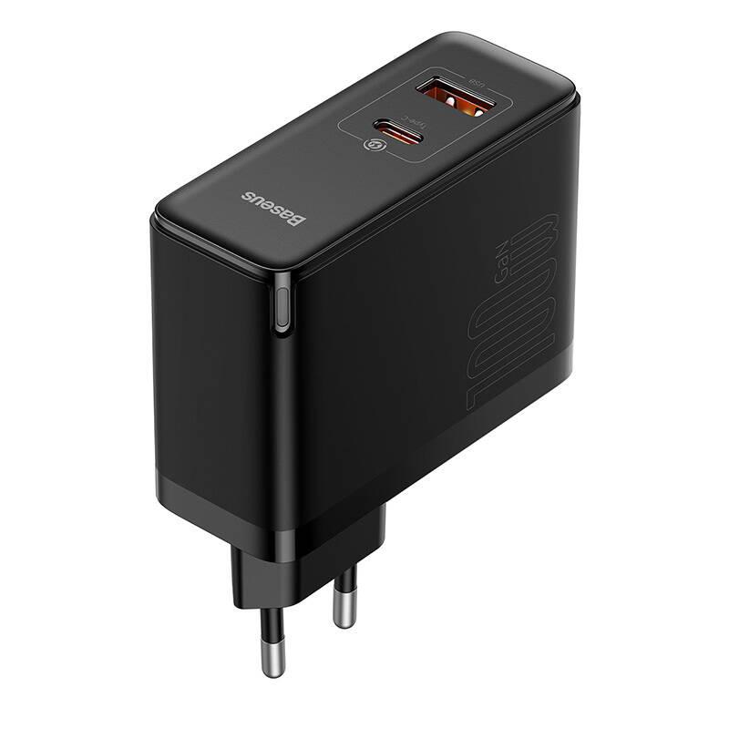 Nabíječka do sítě Baseus GaN5 Pro, USB-C USB-A 100W černá