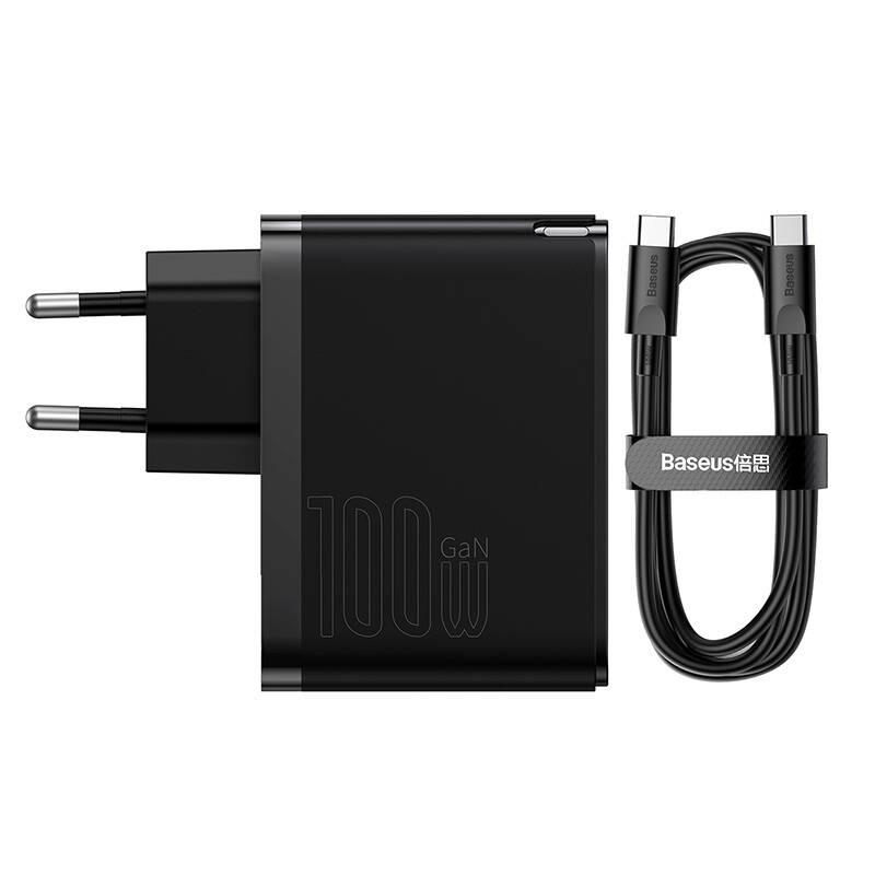 Nabíječka do sítě Baseus GaN5 Pro, USB-C USB-A 100W černá