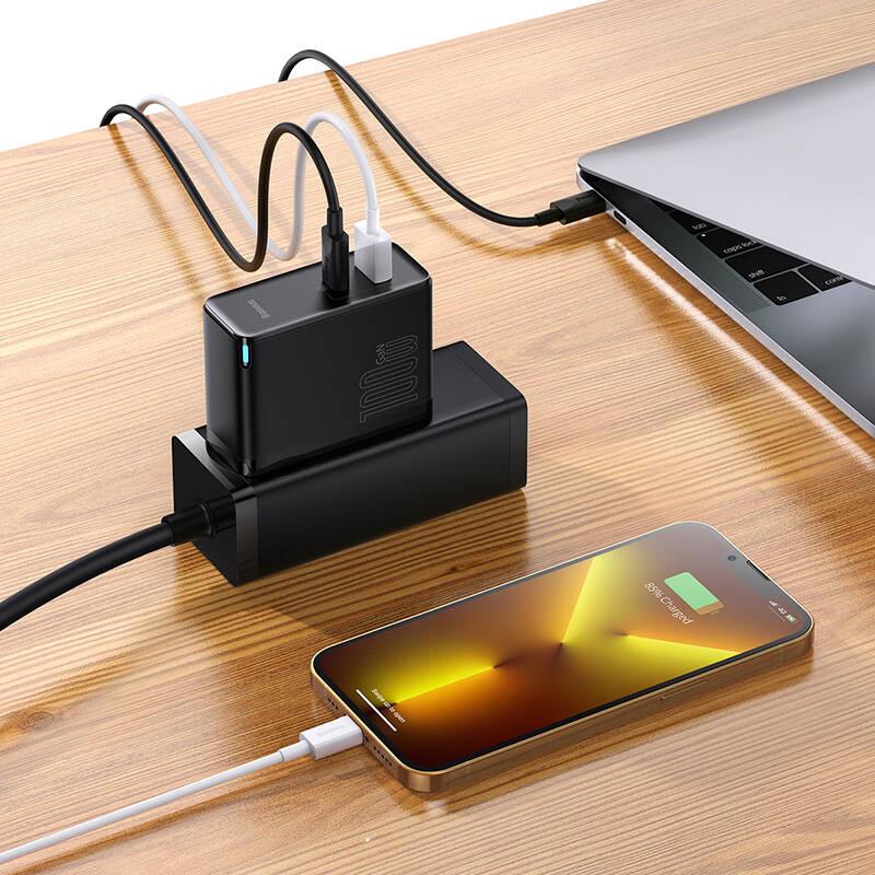 Nabíječka do sítě Baseus GaN5 Pro, USB-C USB-A 100W černá