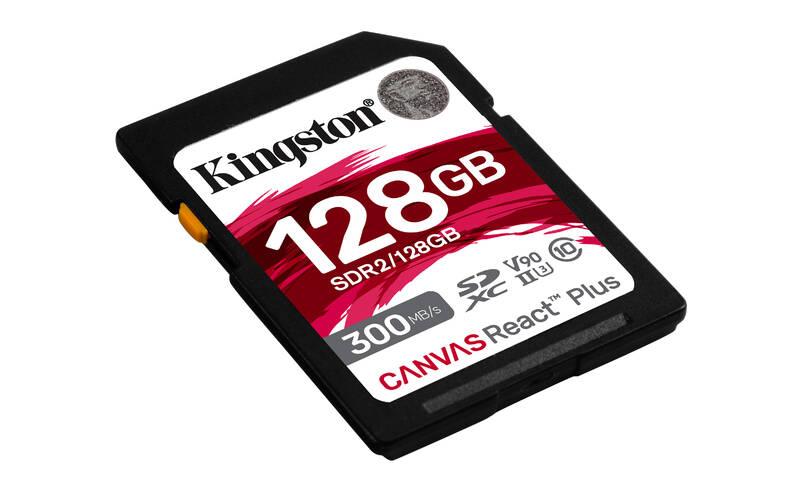 Paměťová karta Kingston Canvas React Plus 128GB SDXC UHS-II, Paměťová, karta, Kingston, Canvas, React, Plus, 128GB, SDXC, UHS-II