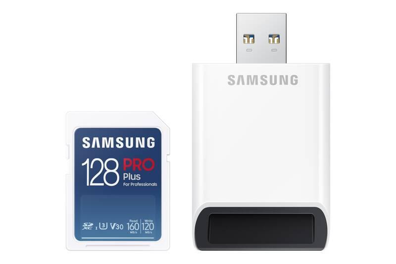 Paměťová karta Samsung PRO Plus SDXC 128 GB USB adaptér, Paměťová, karta, Samsung, PRO, Plus, SDXC, 128, GB, USB, adaptér