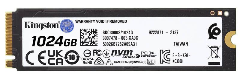 SSD Kingston KC3000 1024GB PCIe 4.0 NVMe M.2, SSD, Kingston, KC3000, 1024GB, PCIe, 4.0, NVMe, M.2