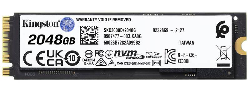 SSD Kingston KC3000 2048GB PCIe 4.0 NVMe M.2, SSD, Kingston, KC3000, 2048GB, PCIe, 4.0, NVMe, M.2