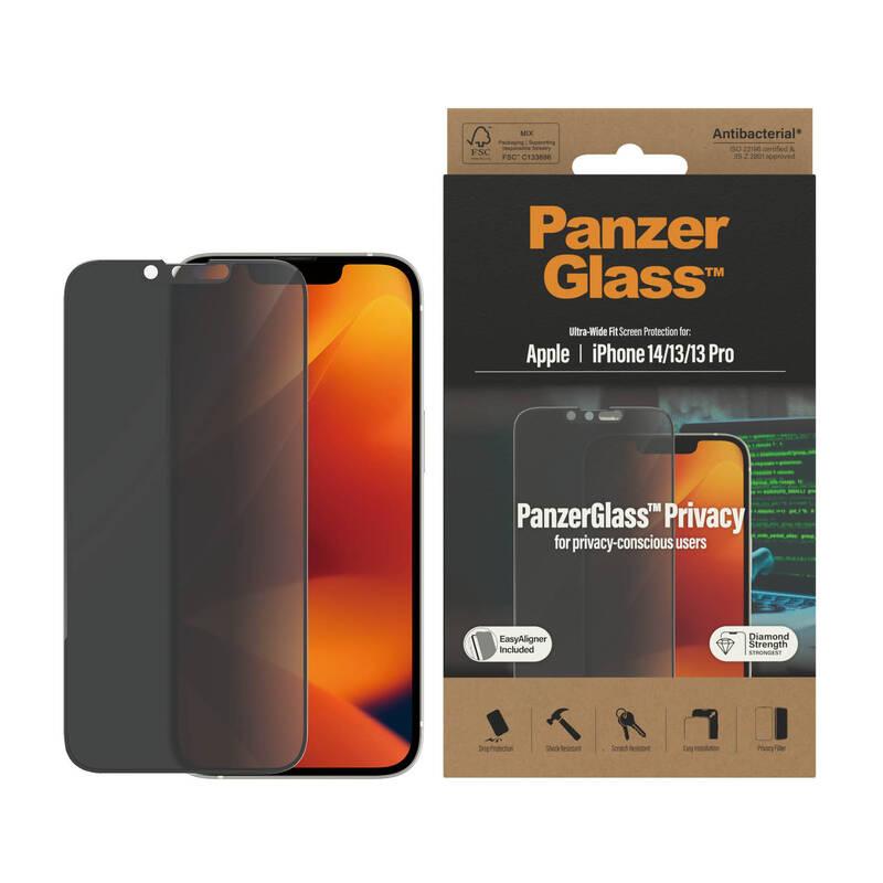 Tvrzené sklo PanzerGlass Privacy na Apple iPhone 14 13 13 Pro s instalačním rámečkem