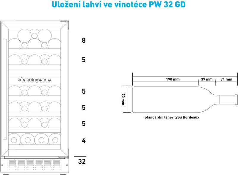 Vinotéka Philco PW 32 GD černá