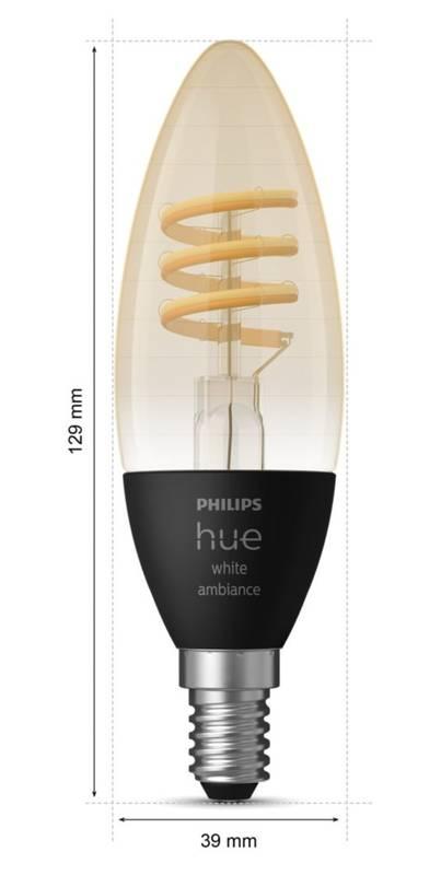 Chytrá žárovka Philips Hue svíčka E14, 4,6W White Ambiance, 2ks