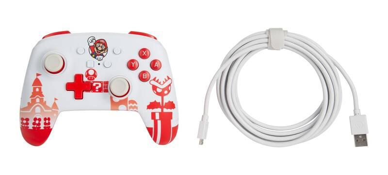Gamepad PowerA Enhanced Wired pro Nintendo Switch - Mario Red White