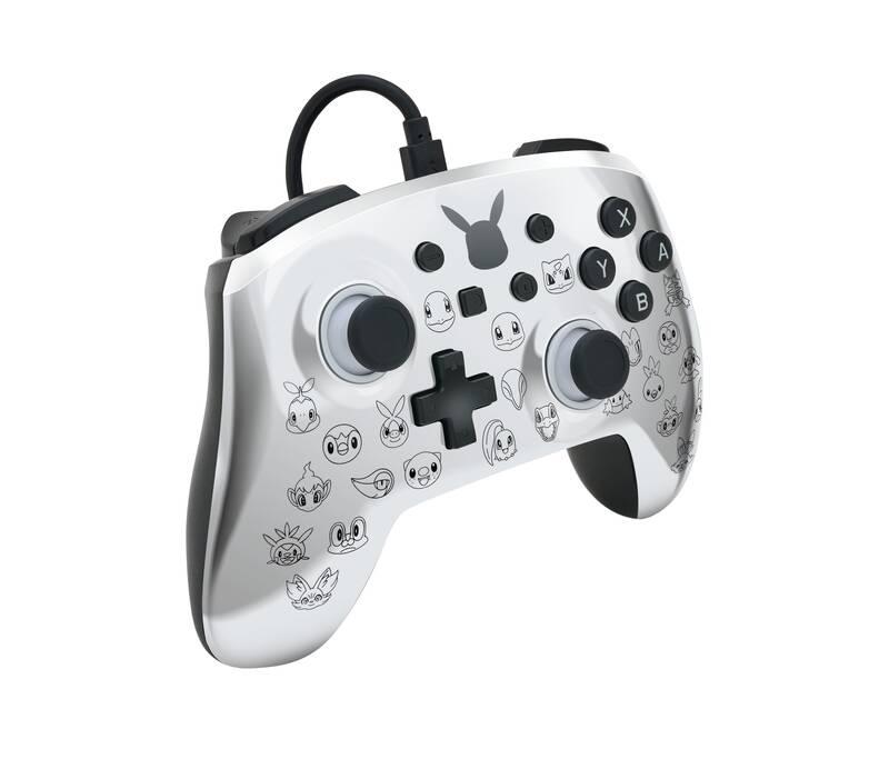 Gamepad PowerA Enhanced Wired pro Nintendo Switch - Pikachu Black & Silver