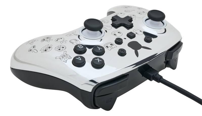 Gamepad PowerA Enhanced Wired pro Nintendo Switch - Pikachu Black & Silver
