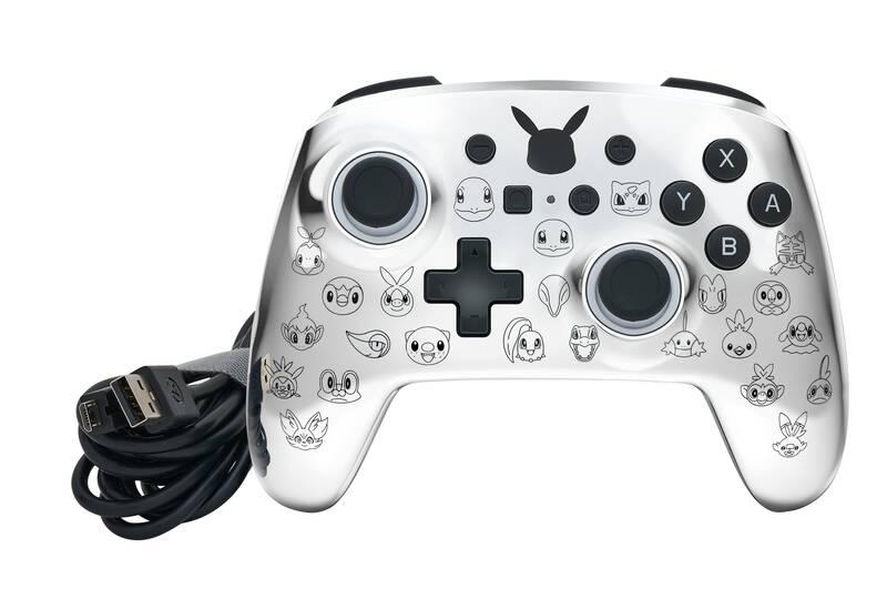 Gamepad PowerA Enhanced Wired pro Nintendo Switch - Pikachu Black & Silver