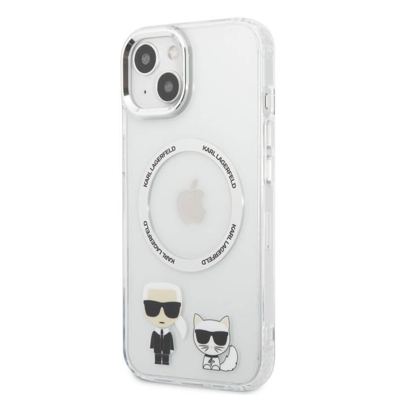 Kryt na mobil Karl Lagerfeld MagSafe Karl and Choupette na Apple iPhone 13 průhledný