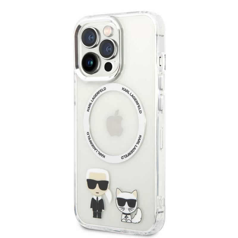 Kryt na mobil Karl Lagerfeld MagSafe Karl and Choupette na Apple iPhone 14 Pro průhledný
