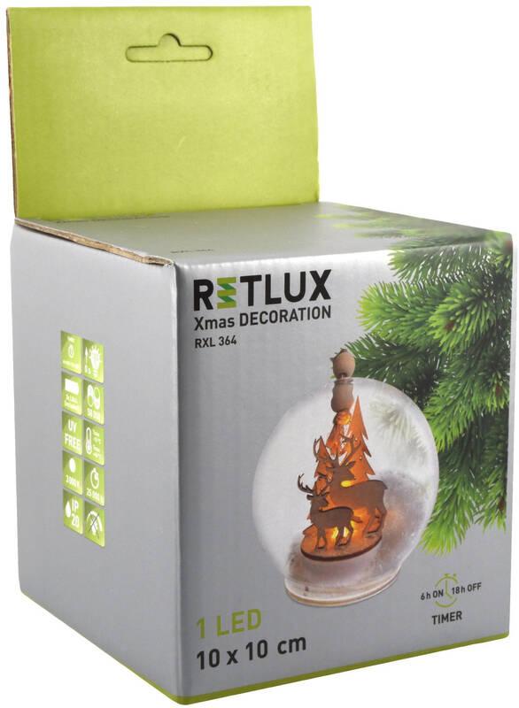 LED dekorace RETLUX RXL 364, 1 LED, skleněná ozdoba les, teplá bílá