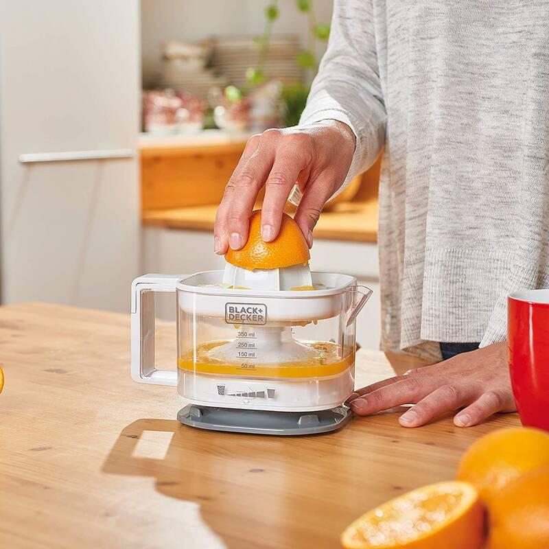 Lis na citrusy Black Decker BXCJ25E černý bílý, Lis, na, citrusy, Black, Decker, BXCJ25E, černý, bílý