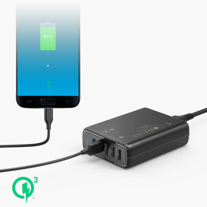 Nabíječka do sítě Anker PowerPort 5, Dual QC 3.0 63W, 5xUSB-A černá