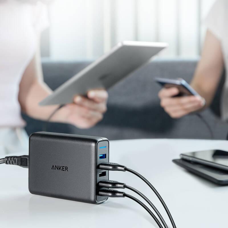 Nabíječka do sítě Anker PowerPort 5, Dual QC 3.0 63W, 5xUSB-A černá