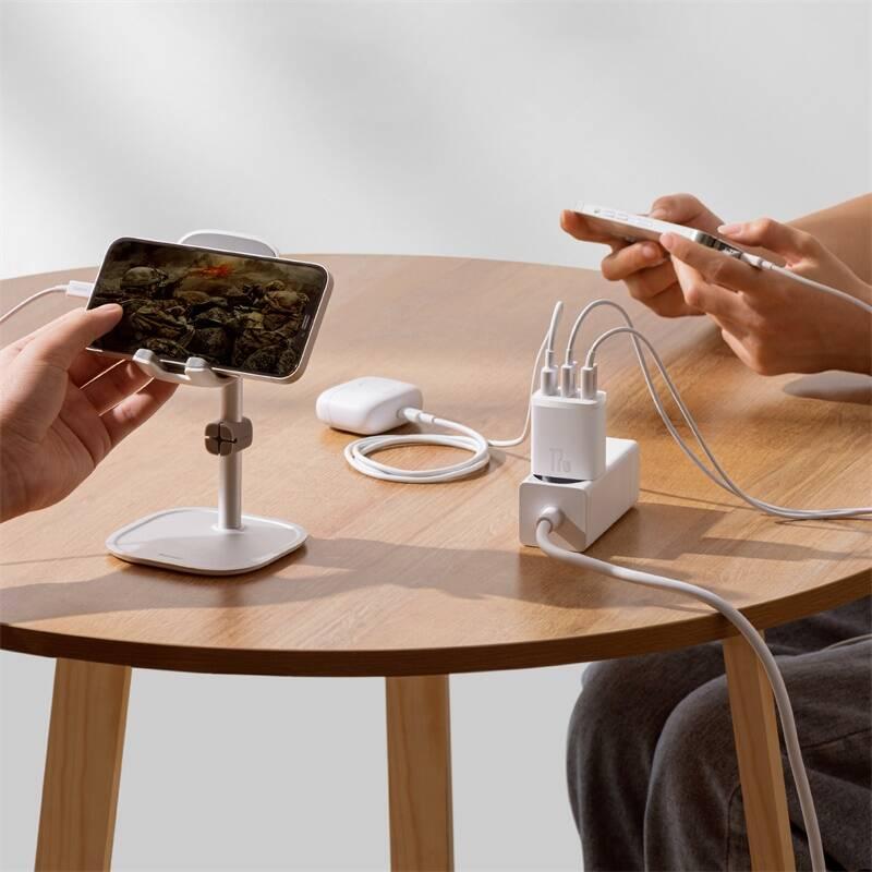 Nabíječka do sítě Baseus 3x USB, 17W bílá