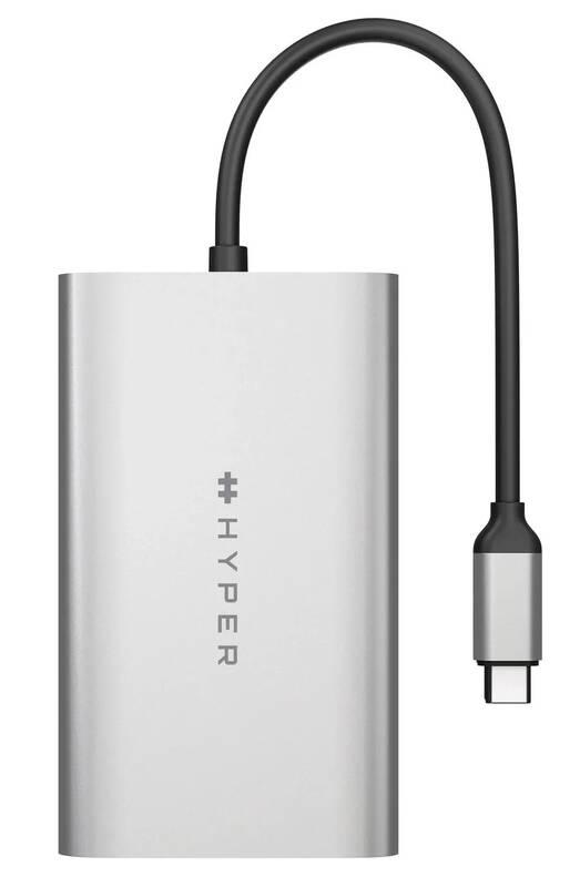 Redukce HyperDrive USB-C 2x HDMI stříbrná, Redukce, HyperDrive, USB-C, 2x, HDMI, stříbrná