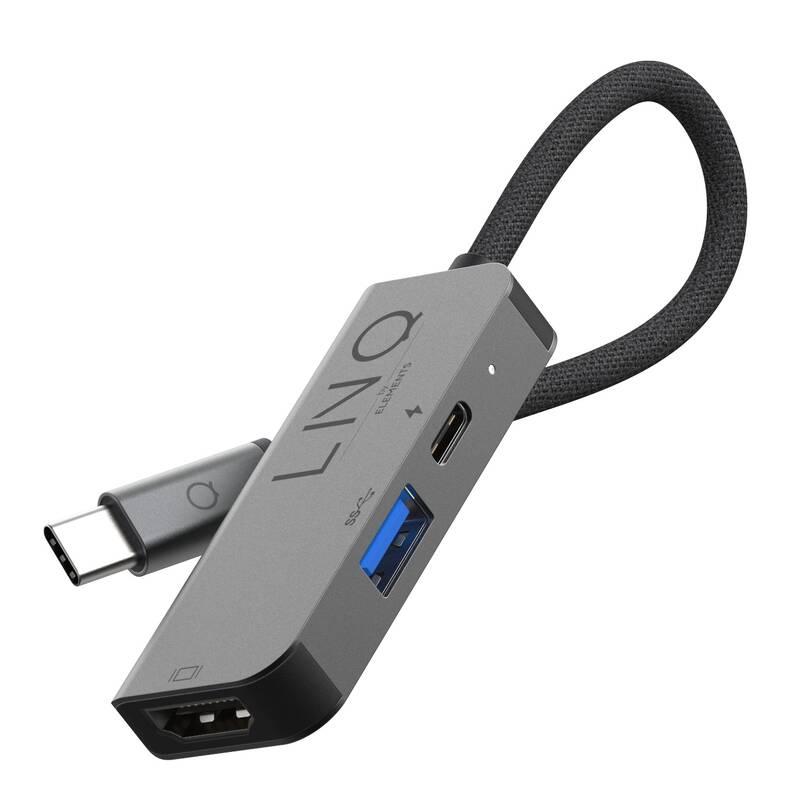 Redukce Linq byELEMENTS 3in1 USB-C HDMI, Redukce, Linq, byELEMENTS, 3in1, USB-C, HDMI