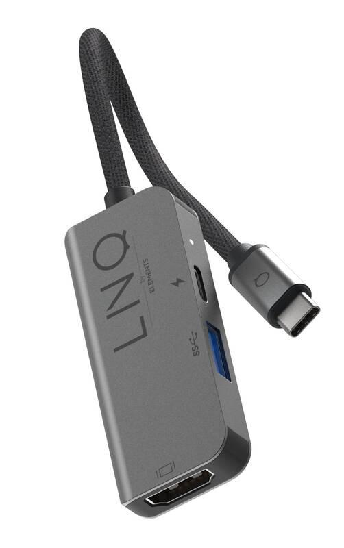 Redukce Linq byELEMENTS 3in1 USB-C HDMI, Redukce, Linq, byELEMENTS, 3in1, USB-C, HDMI