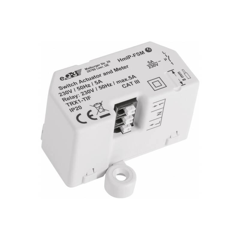 Spínač Homematic IP spínací akční člen s měřením - 5A, skrytá montáž