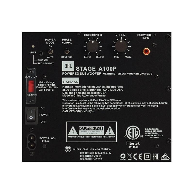 Subwoofer JBL STAGE A100P černý