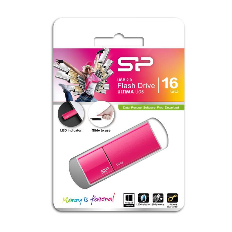 USB Flash Silicon Power Ultima U05 16GB růžový