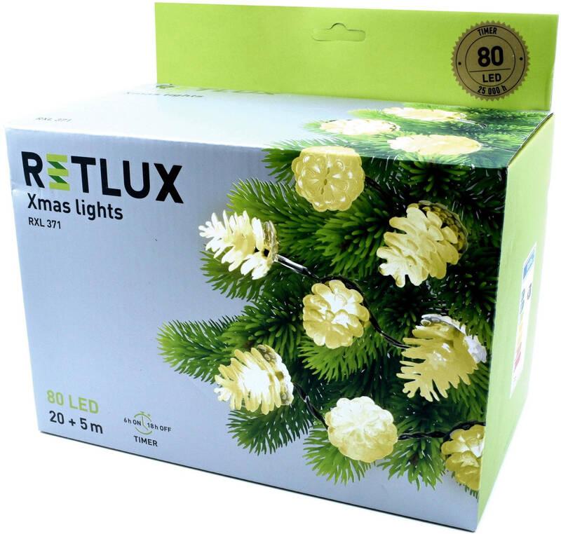 Vánoční osvětlení RETLUX RXL 371, 80 LED, řetěz , 20 5 m, teplá bílá