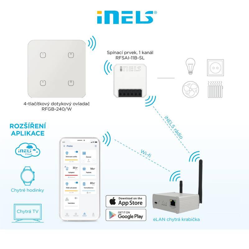 Vypínač iNELS Luxury, bezdrátový bílý