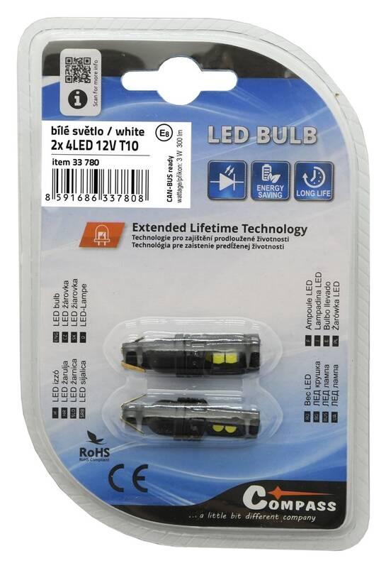 Autožárovka Compass 4LED 3030 12V