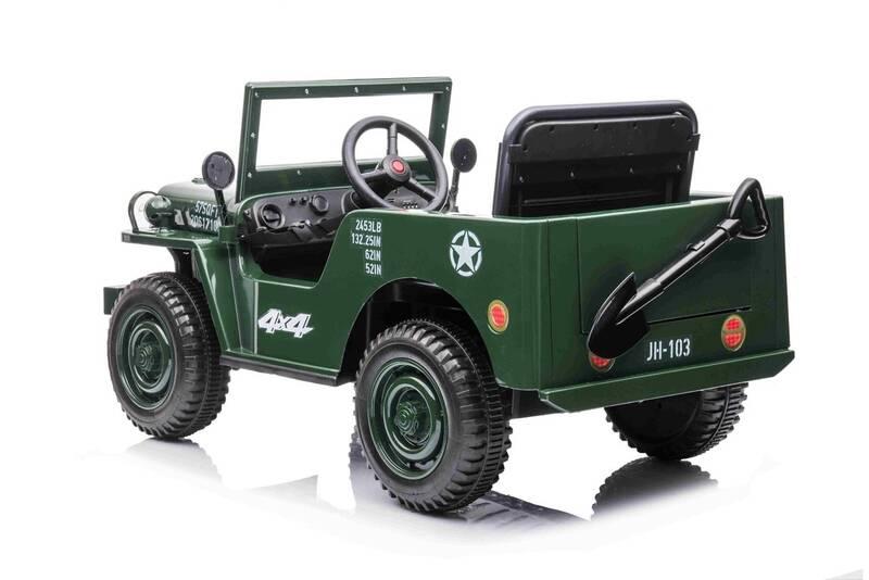 Elektrické autíčko Beneo USA ARMY Jednomístné 12V zelené