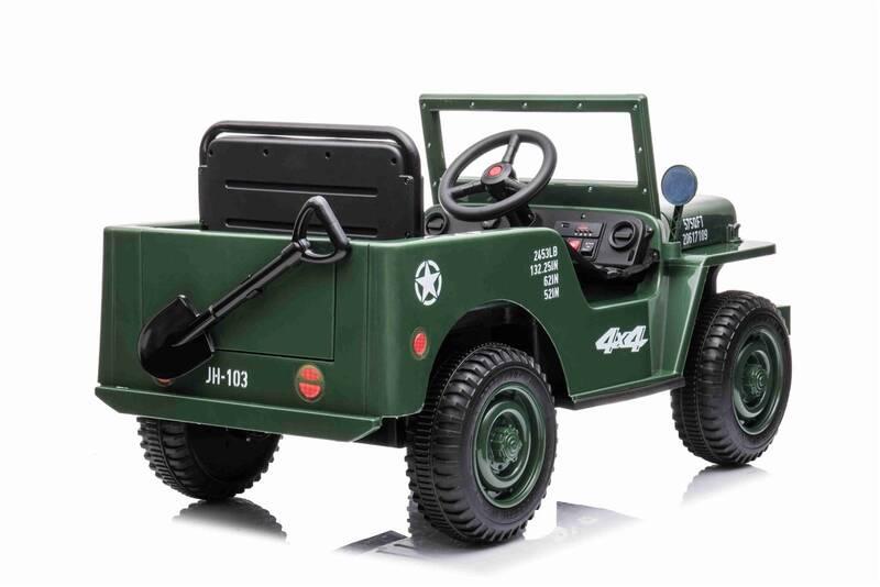 Elektrické autíčko Beneo USA ARMY Jednomístné 12V zelené