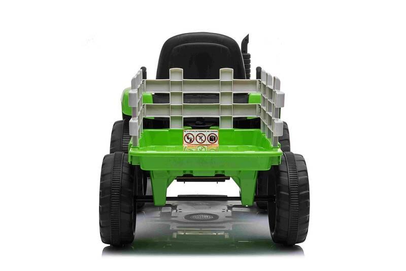 Elektrické autíčko Beneo Workers s vlečkou zelený