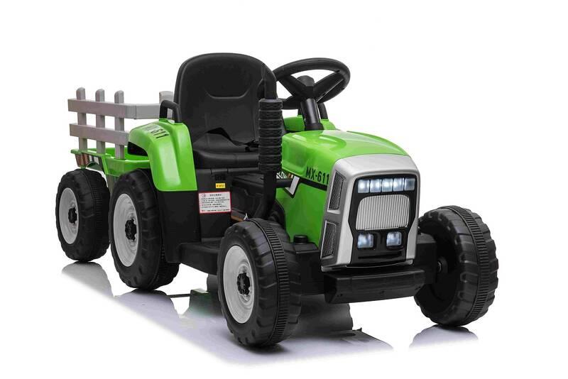 Elektrické autíčko Beneo Workers s vlečkou zelený