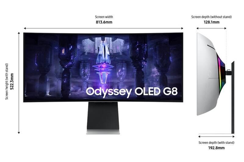 Monitor Samsung Odyssey OLED G8 G85SB stříbrný