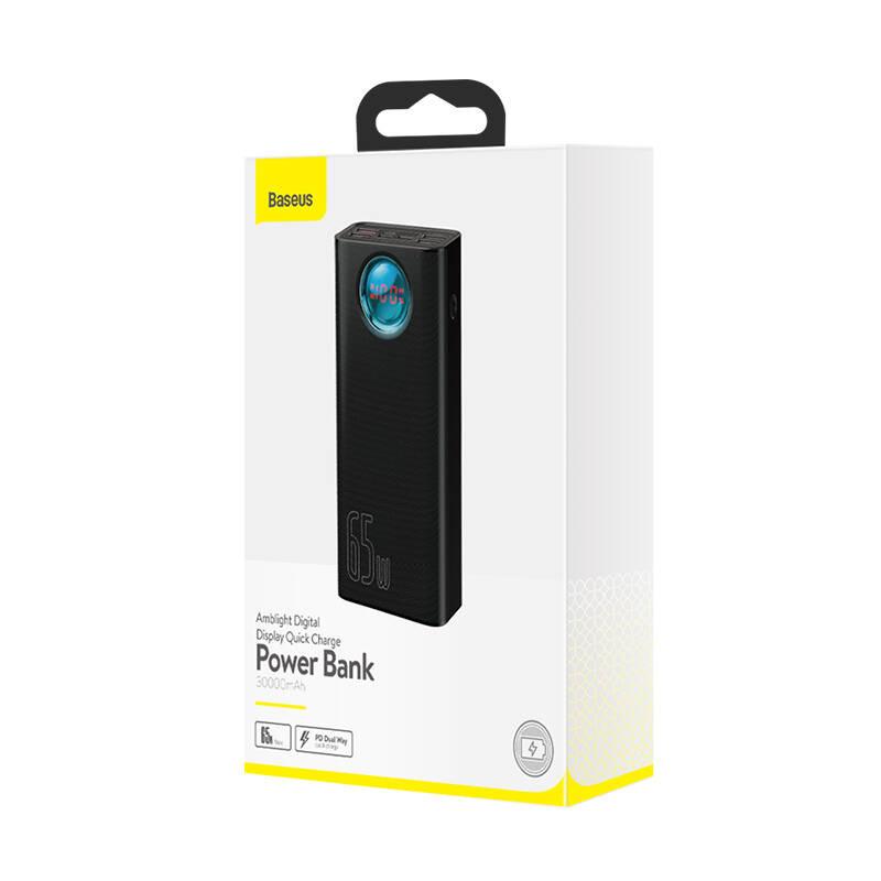 Powerbank Baseus Amblight s digitálním displejem QC 30000mAh černá