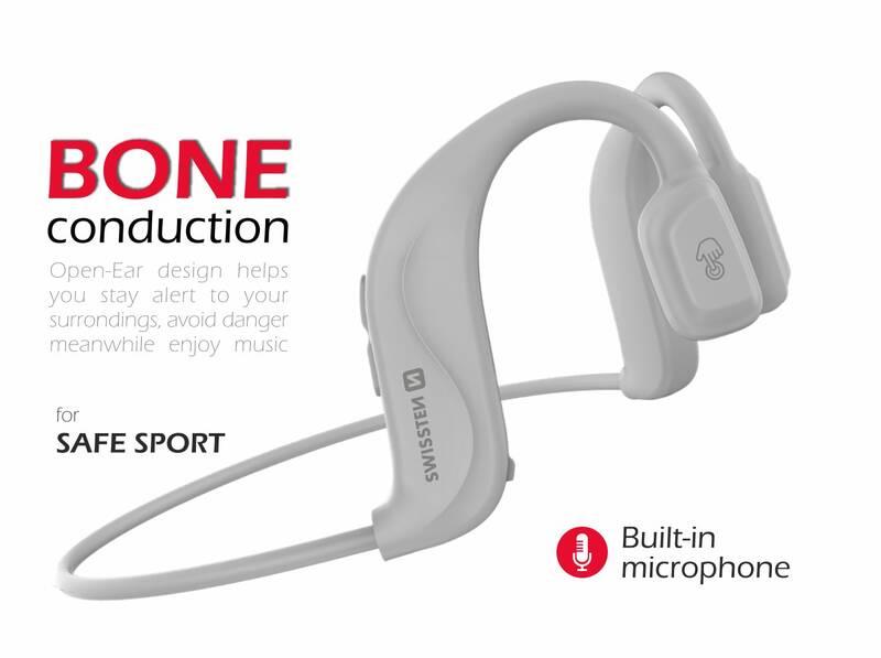 Sluchátka Swissten Bone Conduction bílá