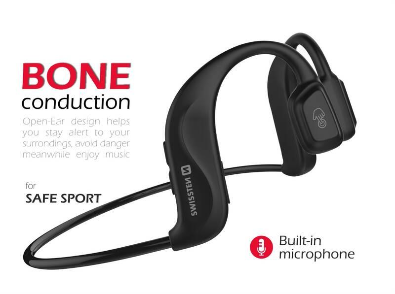 Sluchátka Swissten Bone Conduction černá