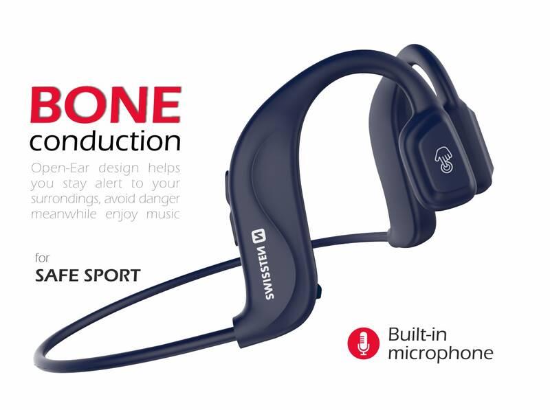 Sluchátka Swissten Bone Conduction modrá