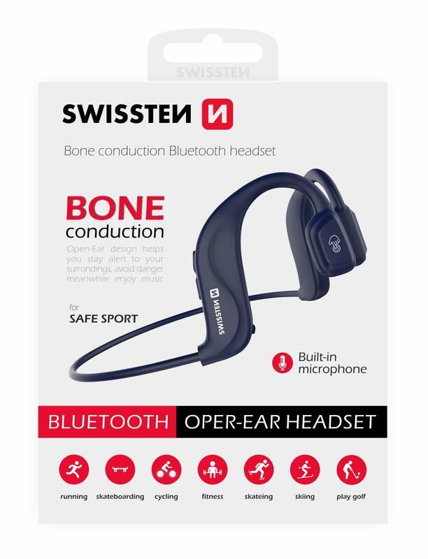 Sluchátka Swissten Bone Conduction modrá