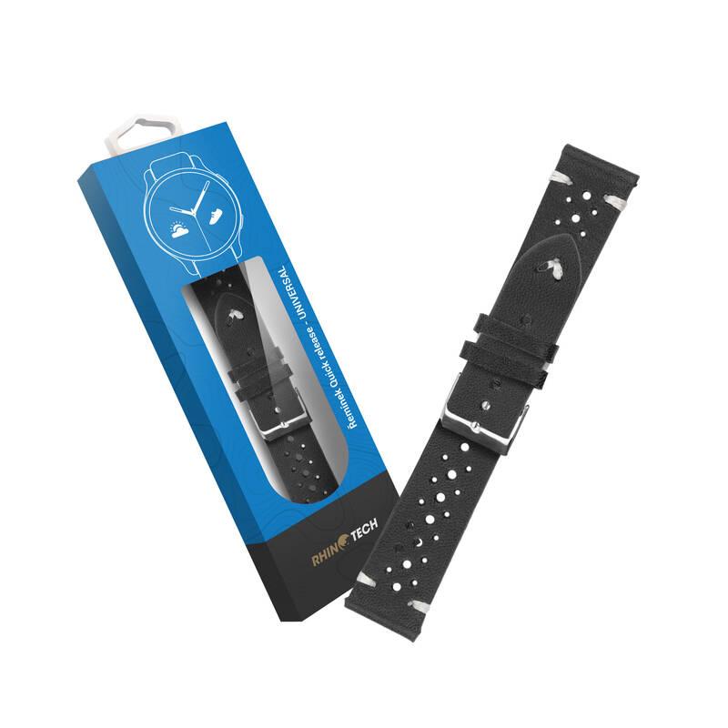 Řemínek RhinoTech univerzální Genuine Leather Quick Release 20mm černý