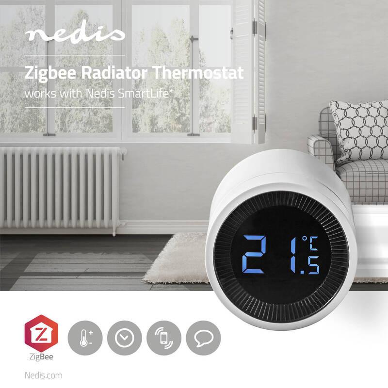 Bezdrátová termohlavice Nedis Zigbee 3.0