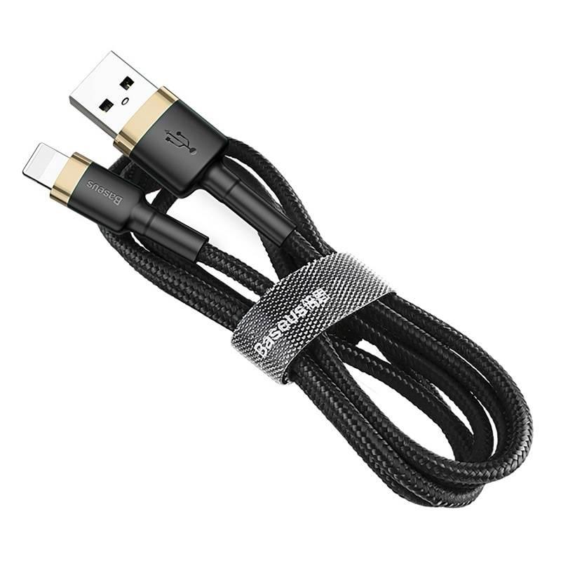 Kabel Baseus Cafule USB Lightning, 3m černý zlatý