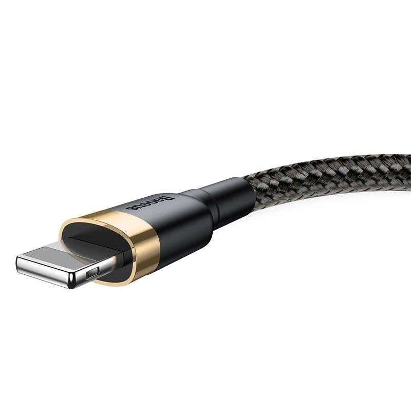 Kabel Baseus Cafule USB Lightning, 3m černý zlatý