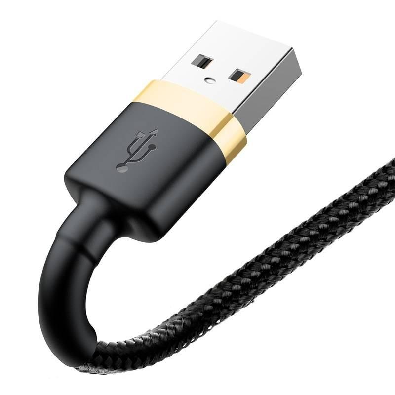 Kabel Baseus Cafule USB Lightning, 3m černý zlatý