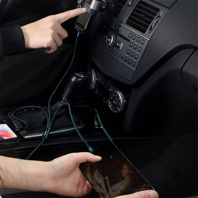 Kabel Baseus Rapid Series 3v1 USB-C PD 20W 1,5m zelený